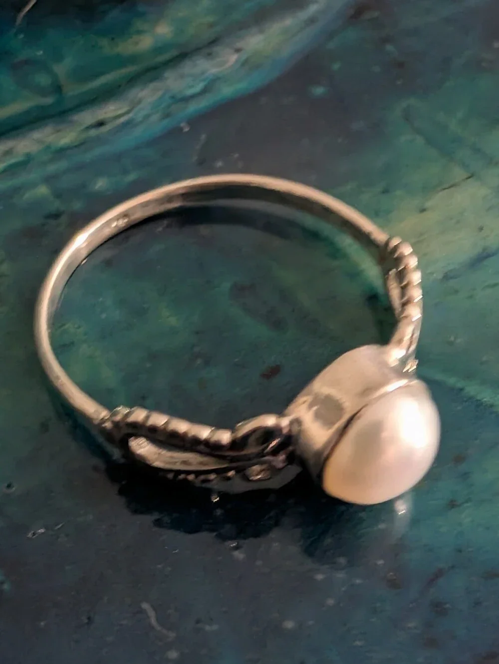 🆕 Sterling Silver Genuine Natural Pearl Ring Size 11.5